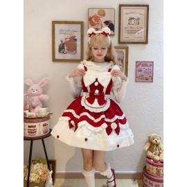 Cream Snow Cat Sweet Lolita Dress JSK (WS214)