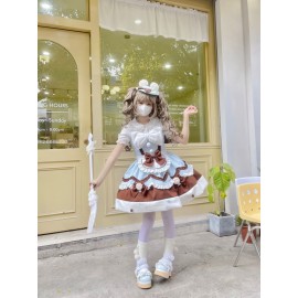 Cream Snow Cat Sweet Lolita Dress JSK (WS214)