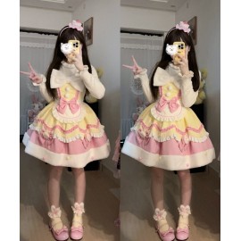 Cream Snow Cat Sweet Lolita Dress JSK (WS214)