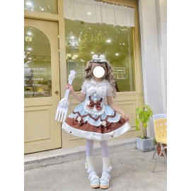 Cream Snow Cat Sweet Lolita Dress JSK (WS214)