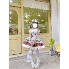 Cream Snow Cat Sweet Lolita Dress JSK (WS214)