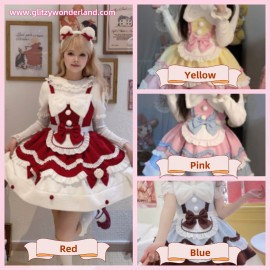 Cream Snow Cat Sweet Lolita Dress JSK (WS214)