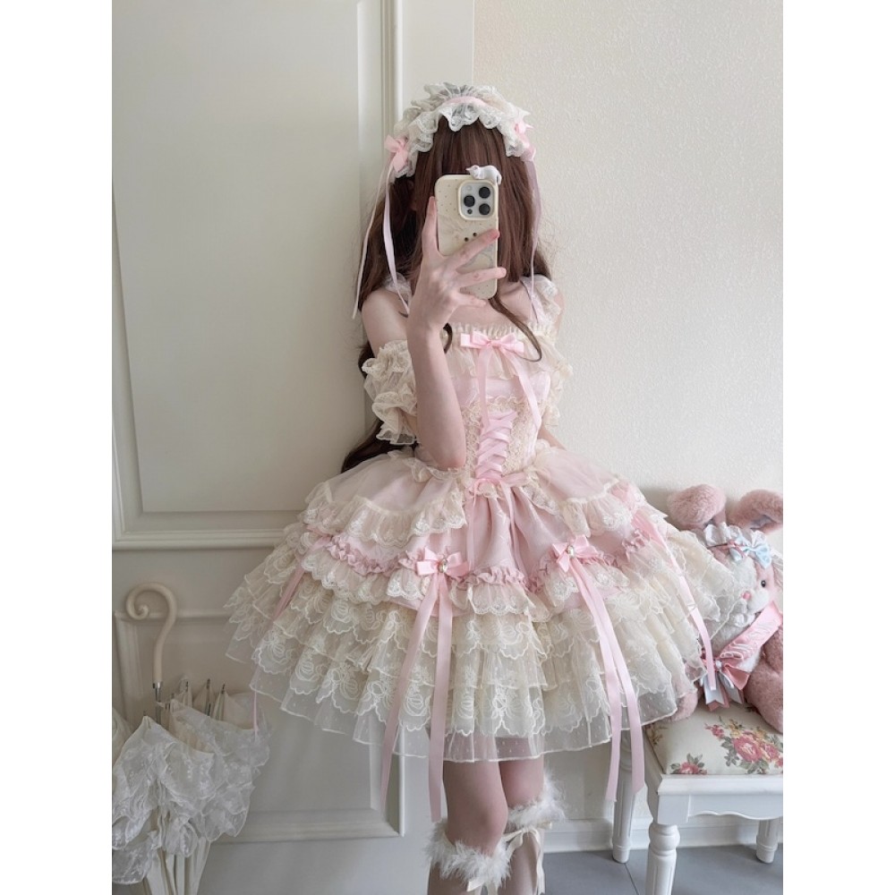 Ribbon Heart Love Sweet Lolita Dress JSK (WS231)