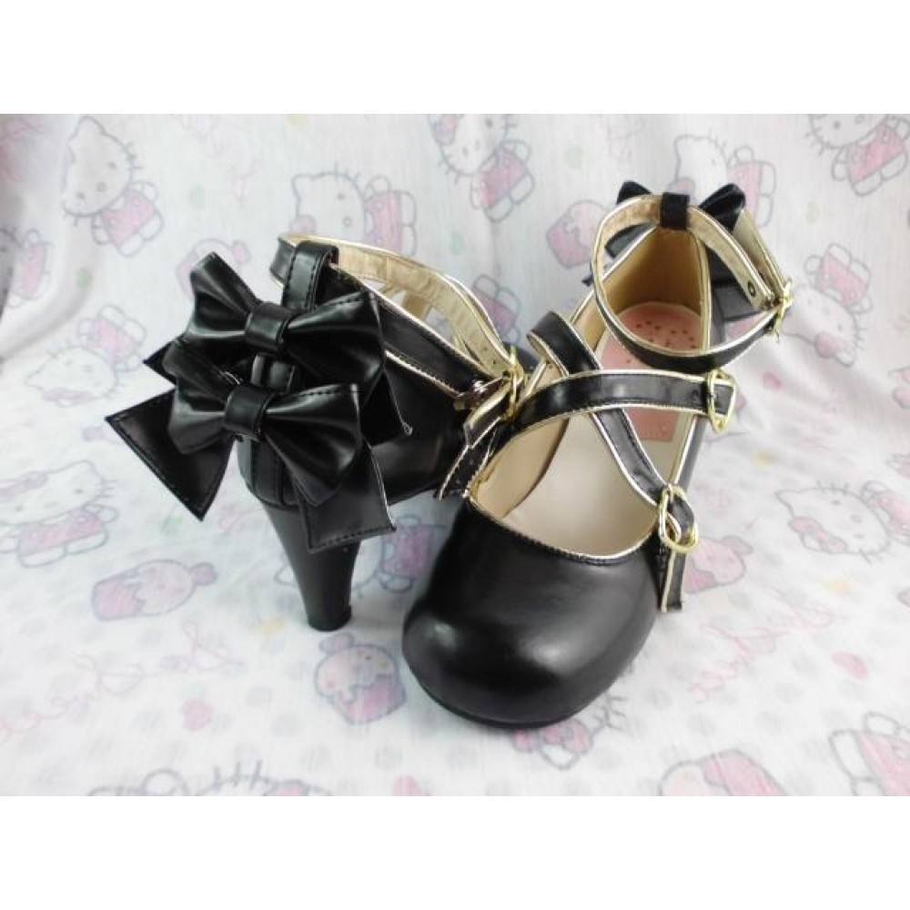 Lolita bows heels shoes