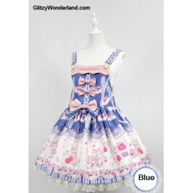 Souffle Song rose valley cherry deer lolita suspender skirt