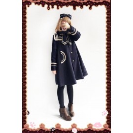 Infanta Navy Collar Lolita College Coat