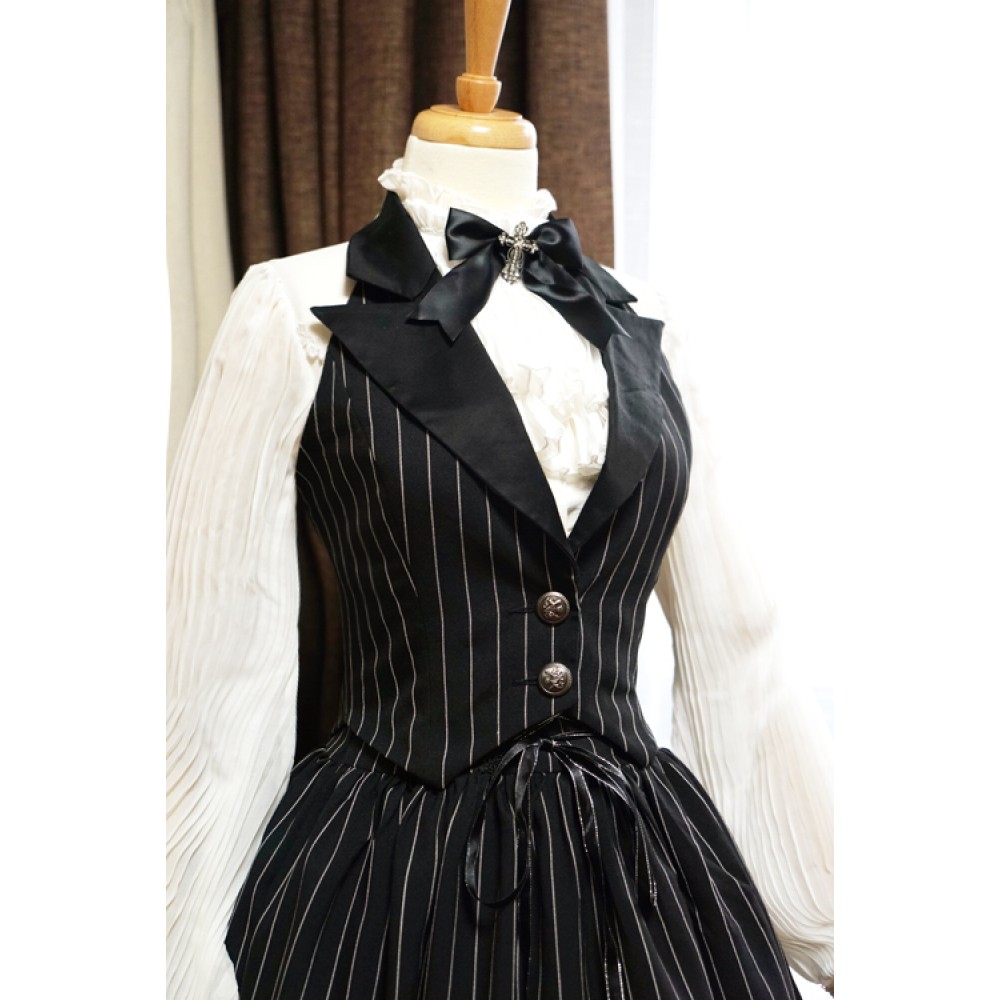 Surface Spell Gothic Lolita Boned Striped Vest