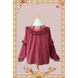 Infanta Strawberry embroidery long sleeve Lolita blouse