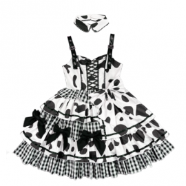 Cow Pattern Sweet Lolita Dress JSK by Diamond Honey (DH305)