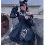 Dark Night Bud Gothic Lolita Dress OP Set by Diamond Honey (DH287)