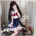 Little Witch Navy Collar JK Lolita Style Top & Skirt Set (DJ09)