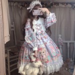Strawberry Bear Sweet Lolita Style Dress OP (DJ14)