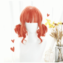 Pumpkin Orange Curly Lolita Style Wig (HA07)