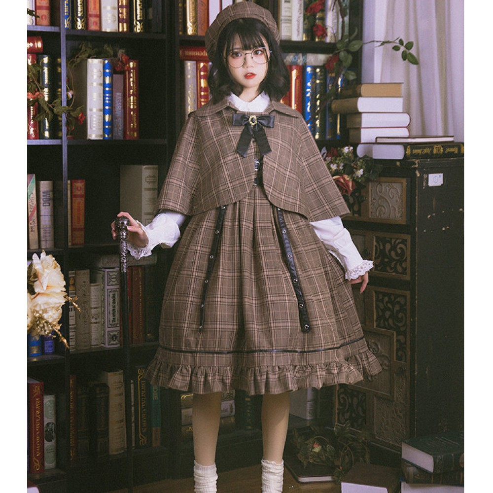 Little Detective Lolita Style Dress JSK & Cloak (HA40)