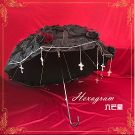 The Cross With Rose Lace Lolita Style Umbrella (HA46)