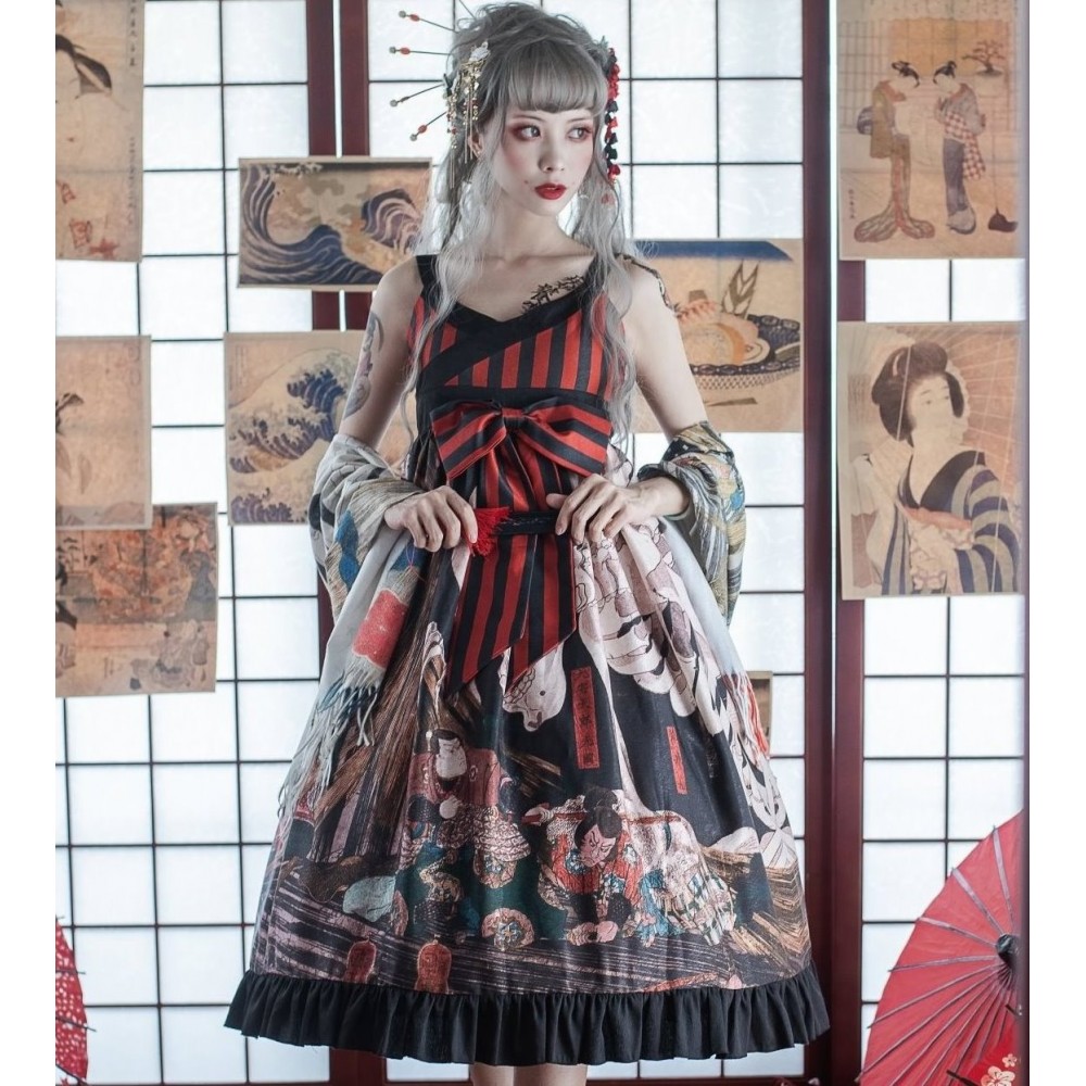 Souffle Song Utagawa Kuniyoshi Japanese Lolita Dress Set (SS950)