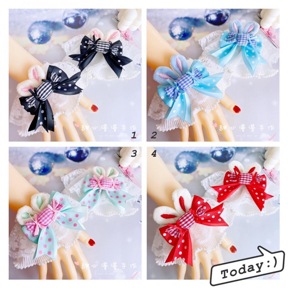Candy Rabbit Ear Lolita Wrist Cuffs *Buy 2 get 1 free* (AN08)