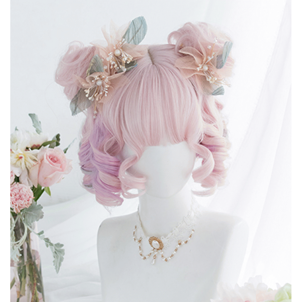 Rainbow Candy Buns Lolita Wig by Alice Garden (AG26)