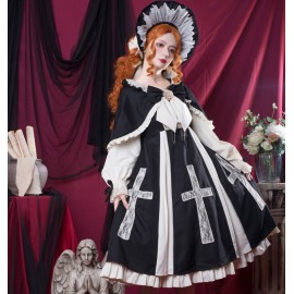 Cross Deed Gothic Lolita Dress OP + Cloak Set (AP04)