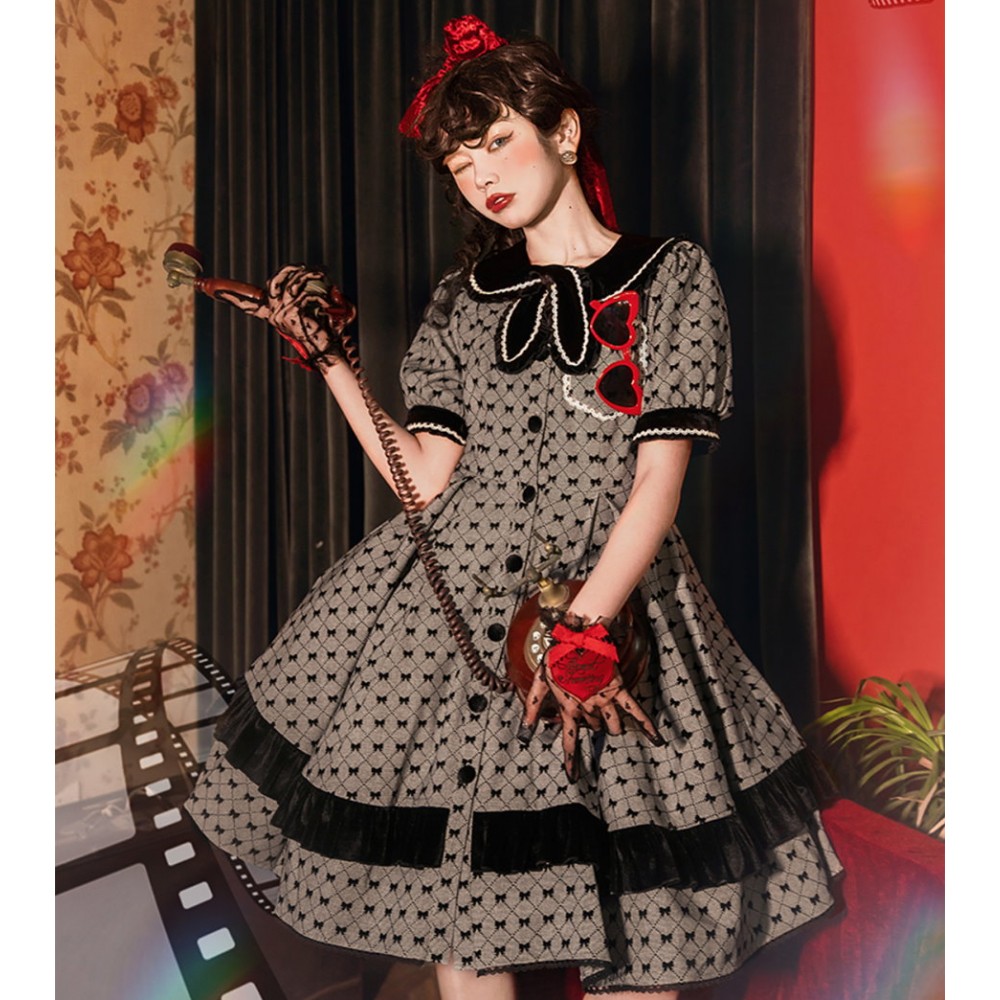Black Film Classic Lolita Style Dress OP by B.Dolly (BDL12)