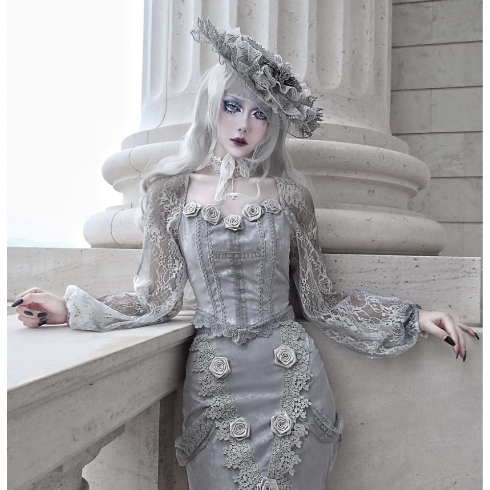 Cross Rose Funeral Gothic Blouse by Blood Supply (BSY24)
