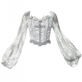 Cross Rose Funeral Gothic Blouse by Blood Supply (BSY24)