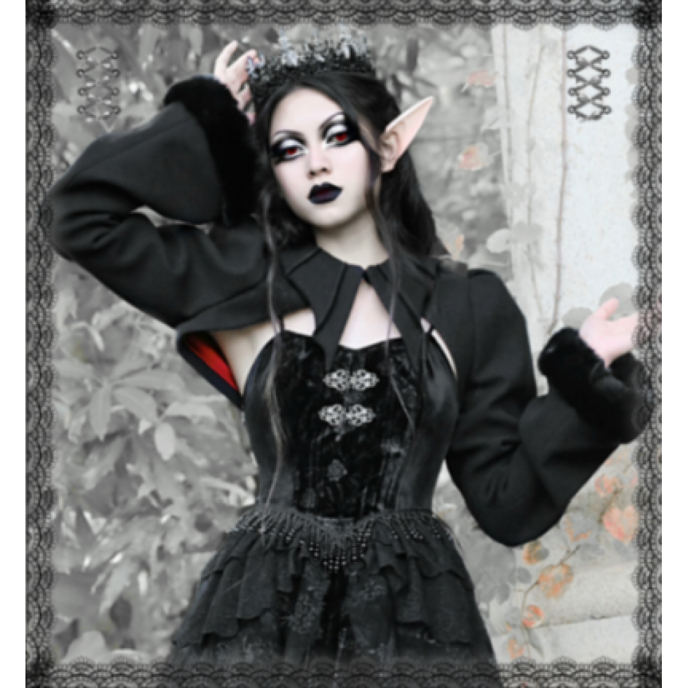 Batwings Collar Gothic Cropped Bolero by Blood Supply (BSY1)