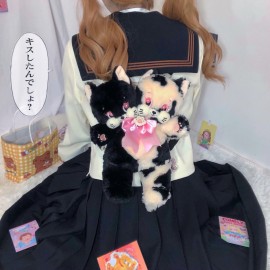 Double-headed Cat Harajuku Style 3 Ways Handbag / Backpack (BB01)