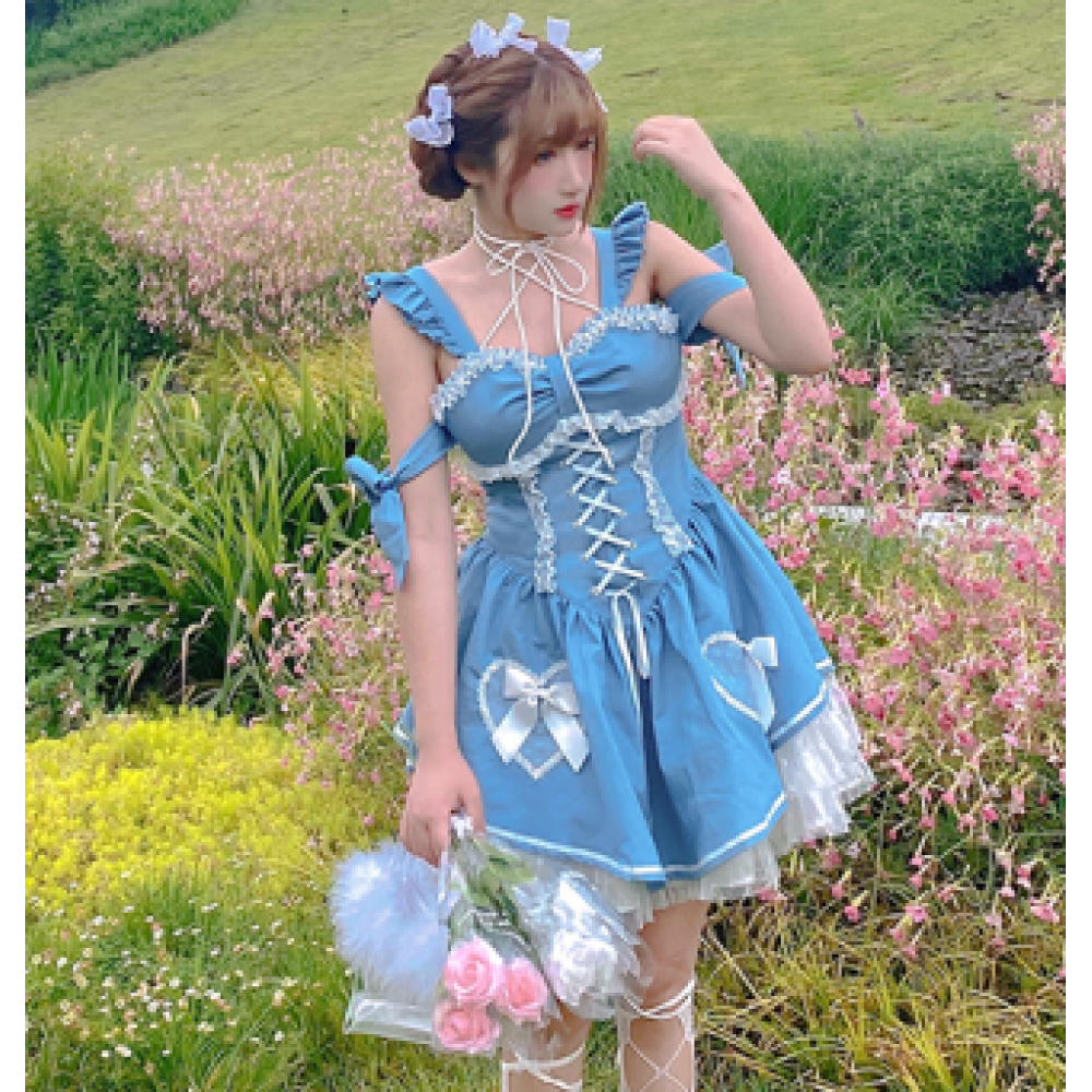 Sea Salt Demin Alice Kawaii Style Dress by Diamond Honey (DH88)