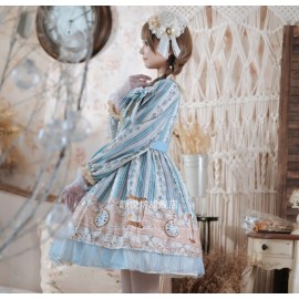 Time Memory Lolita Style Dress OP & Hat Set by JingYueFang (YJ15)