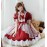 Burgundy Snow White Lolita Style Dress OP & Choker Set by JingYueFang (YJ19)