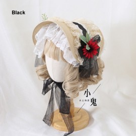 Flowers Lolita Style Straw Hat (LG72B)