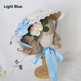 Bowknot Lace Lolita Style Straw Hat (LG65)