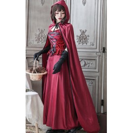 Halloween Red Riding Hood Lolita Dress + Cloak + Gloves Set (JYF06)