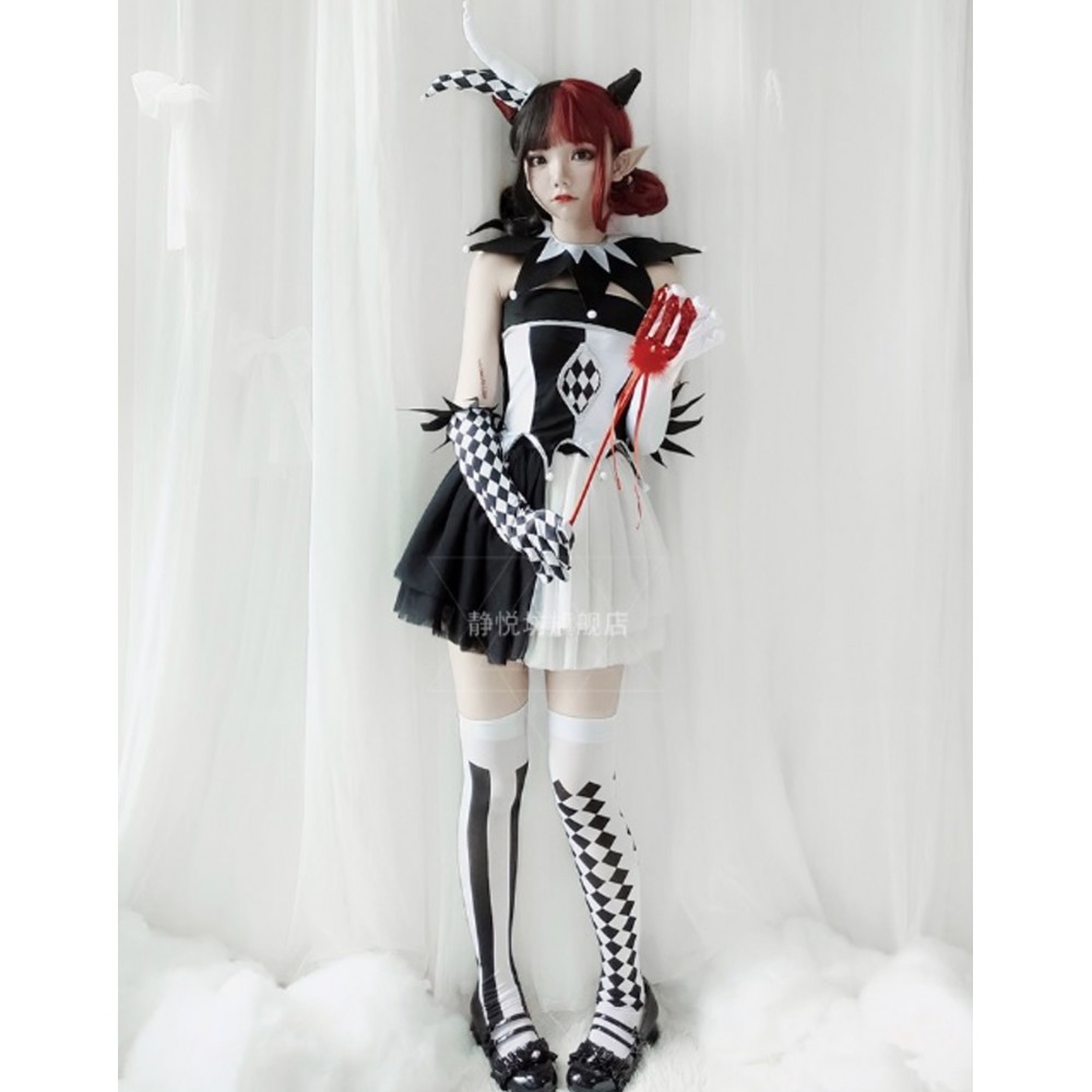 Goth outfit:dress&necklace+stockings&gloves+shoes+make up -  The_Gambling_Jester - BOOTH