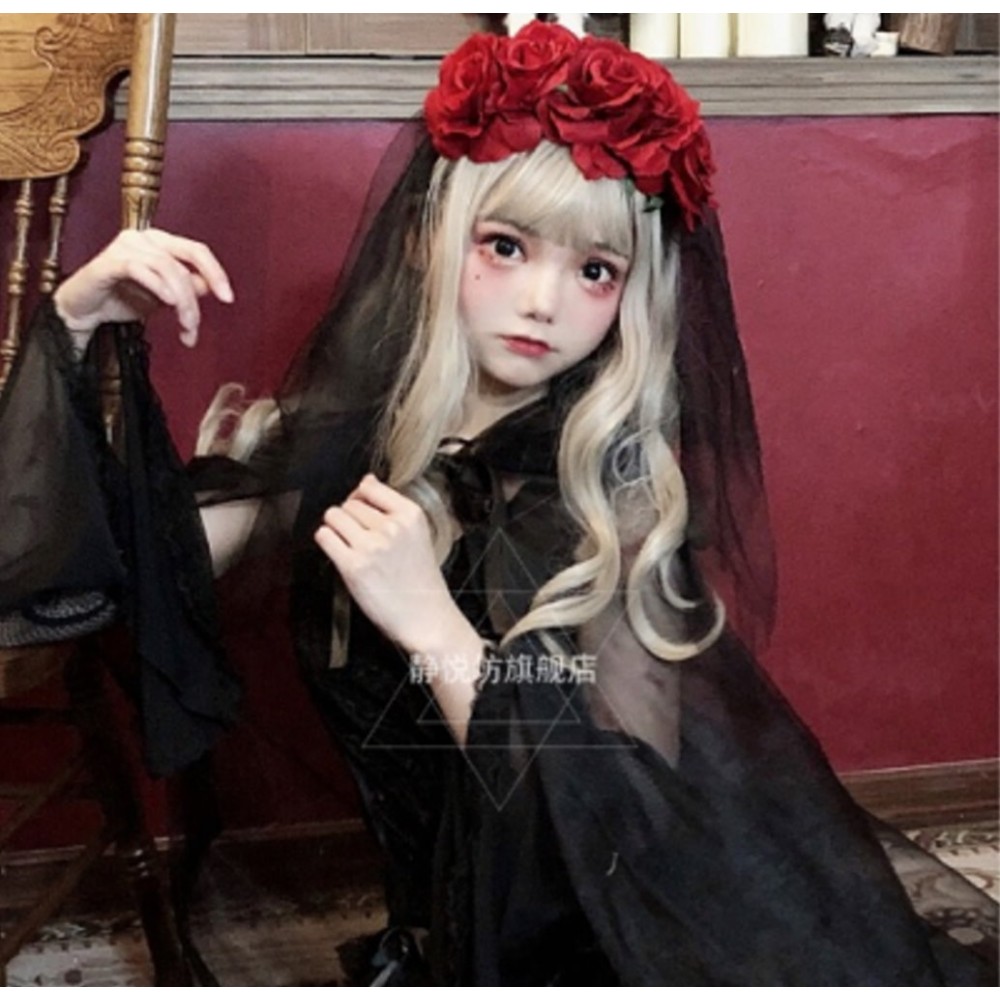 Halloween Ghost Bride Rose Gothic Lolita Veil (JYF15)