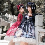 Moon Shadow Qi Lolita Style Dress OP & Hair Clip Set by Lolitimes (KJ32)