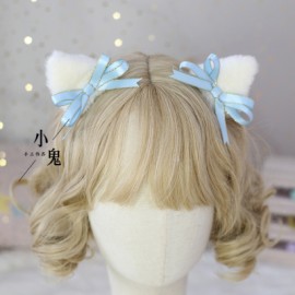 Cat Ears Bowknot Lolita Hair Clips (LG23)