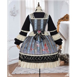 Finches In The Mirror Classic Lolita Dress OP Full Set (SF05)