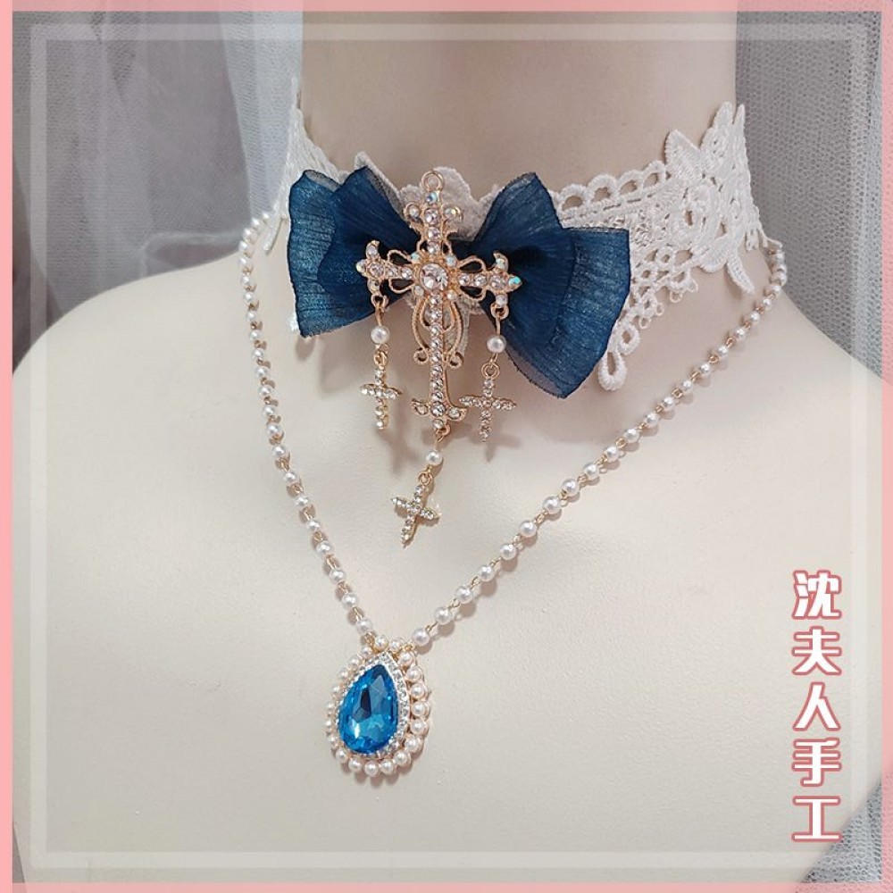 Handmade Classic Lolita Lace & Pendant Choker (SL01)