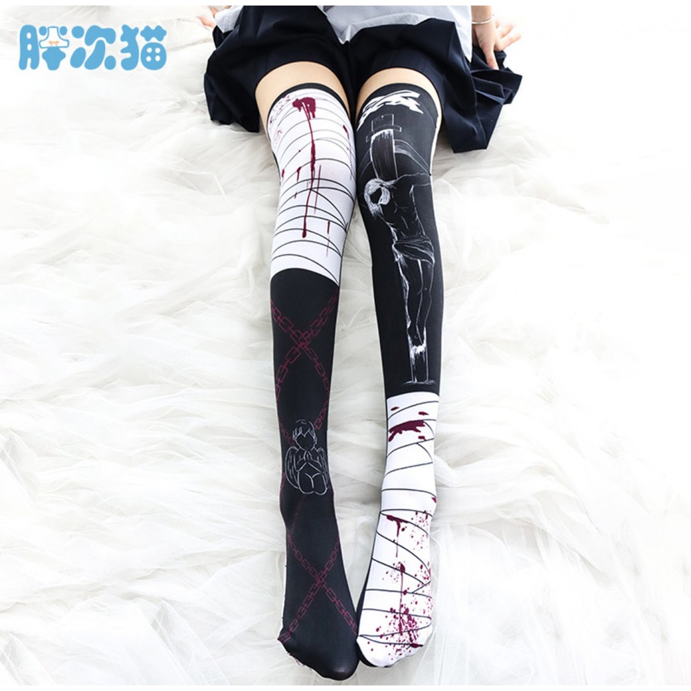 Bandage Print Stockings Yandere Style OTKS (LAM01)