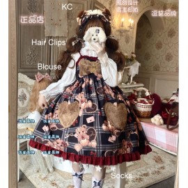 Christmas Teddy Sweet Lolita Style Dress JSK (DJ37)
