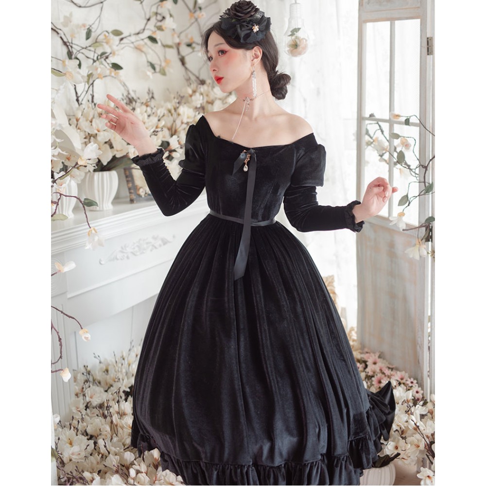Vivian Elegant French Vintage Gothic Lolita dress OP by Souffle Song (SS1021)