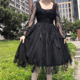 Mesh Feather Lolita Style Dress OP (WS32)