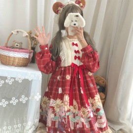 Sun Flower Bear Lolita Style Dress OP (WS39)