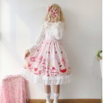 Kitty In Ice Cream Lolita Style Dress JSK (WS42)