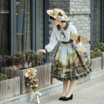 Glimmering Classic Lolita Style Dress Op + Apron Set by Withpuji (WJ23)