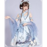 Peony Pavilion Qi Lolita Style Dress JSK by YingLuoFu (SF53)