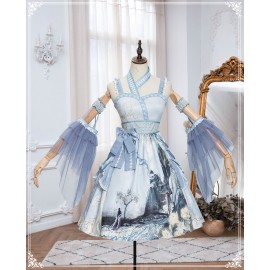 Peony Pavilion Qi Lolita Style Dress JSK by YingLuoFu (SF53)