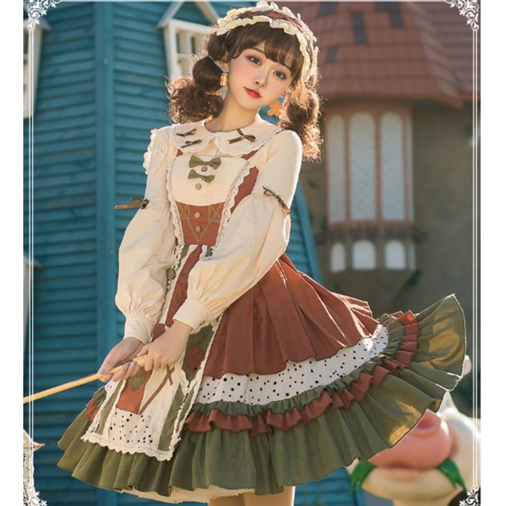The Country Girl Lolita Dress JSK + KC + Blouse Set by YingLuoFu (SF19)